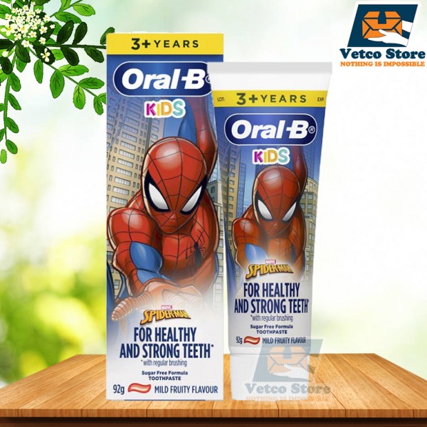 Kem Đánh Răng Oral-B Kids Dành Cho Trẻ Em Từ 3 Tuổi Marvel Spider-Man For Healthy And Strong Teeth 92g